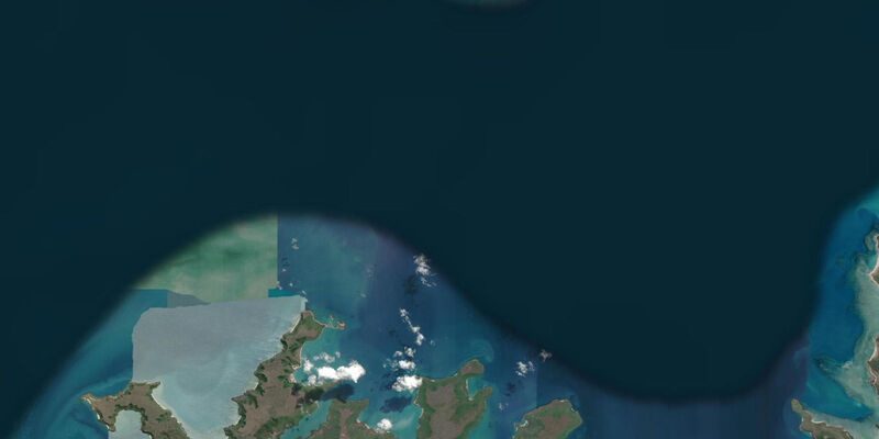 Satellite view of the coast near Troughton Island