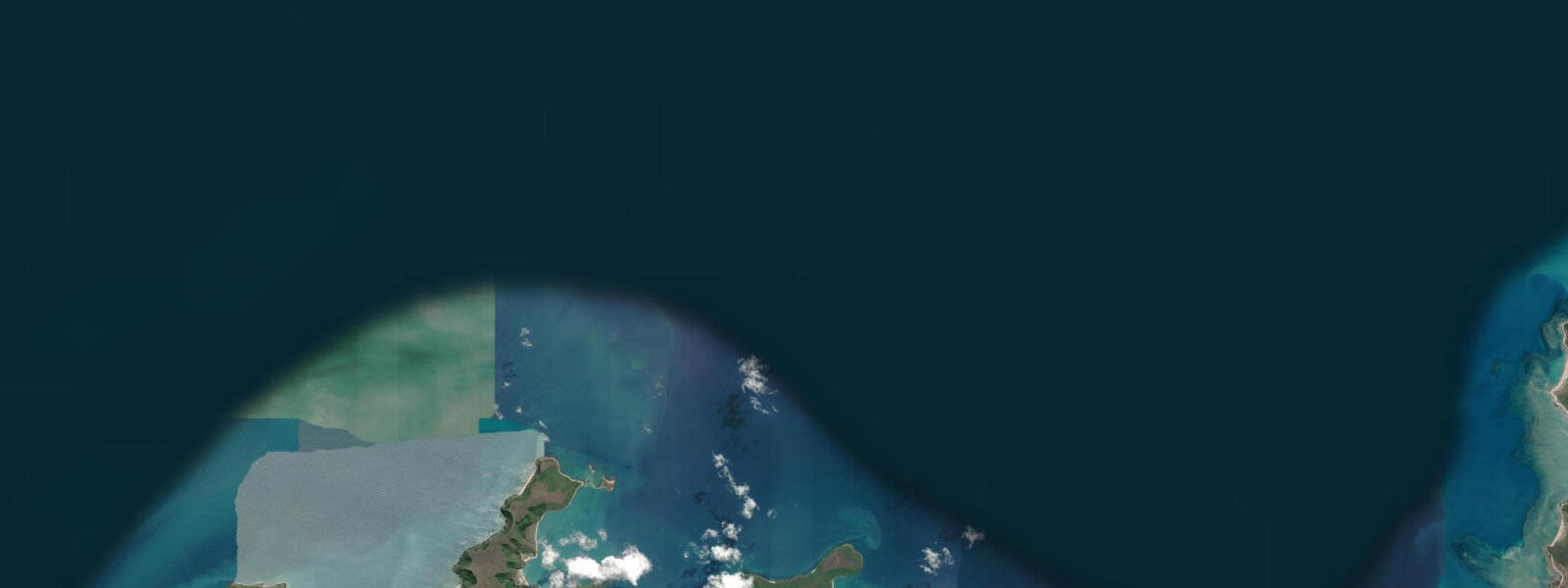 Satellite view of the coast near Troughton Island