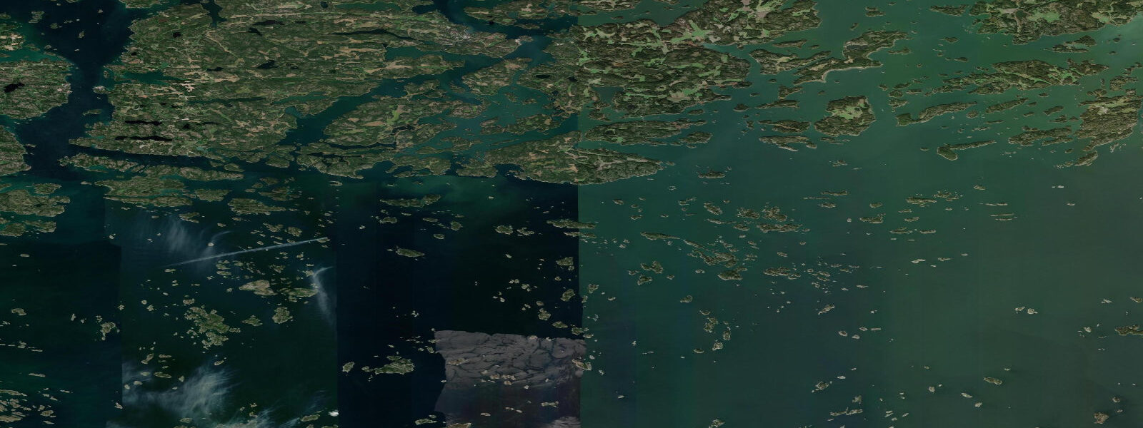 Satellite view of the coast near Turku Archipelago