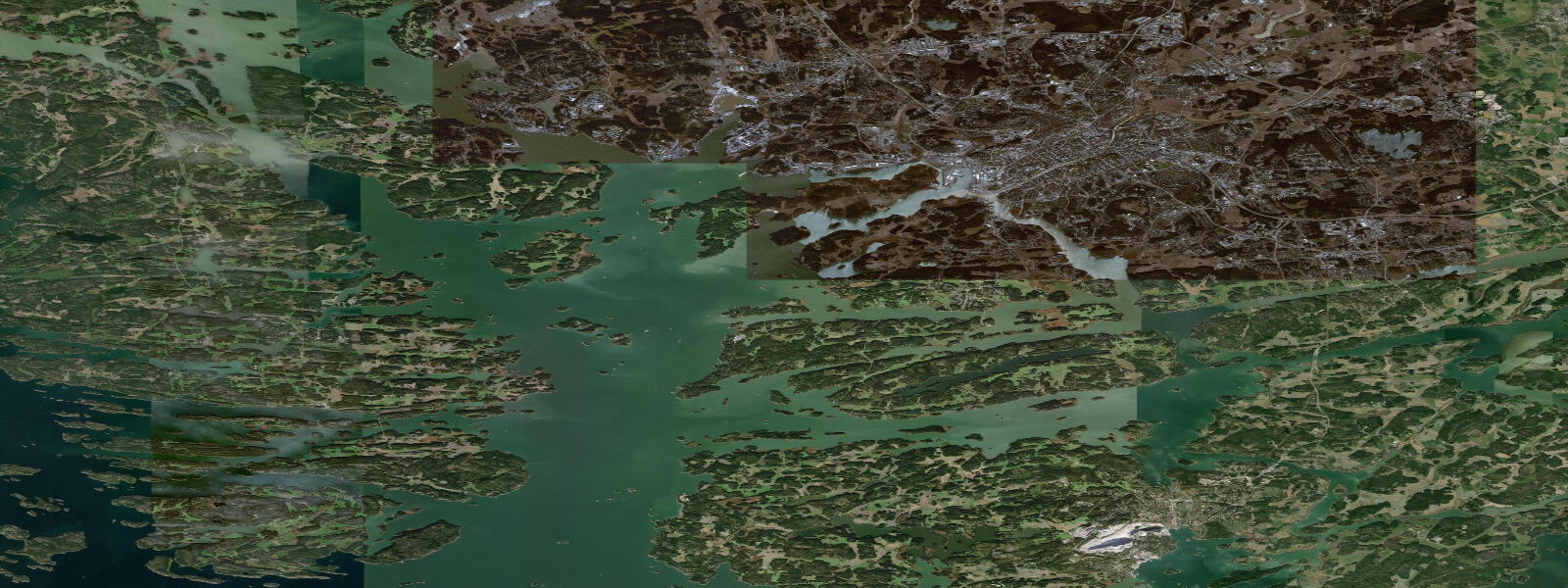 Satellite view of the coast near Turku