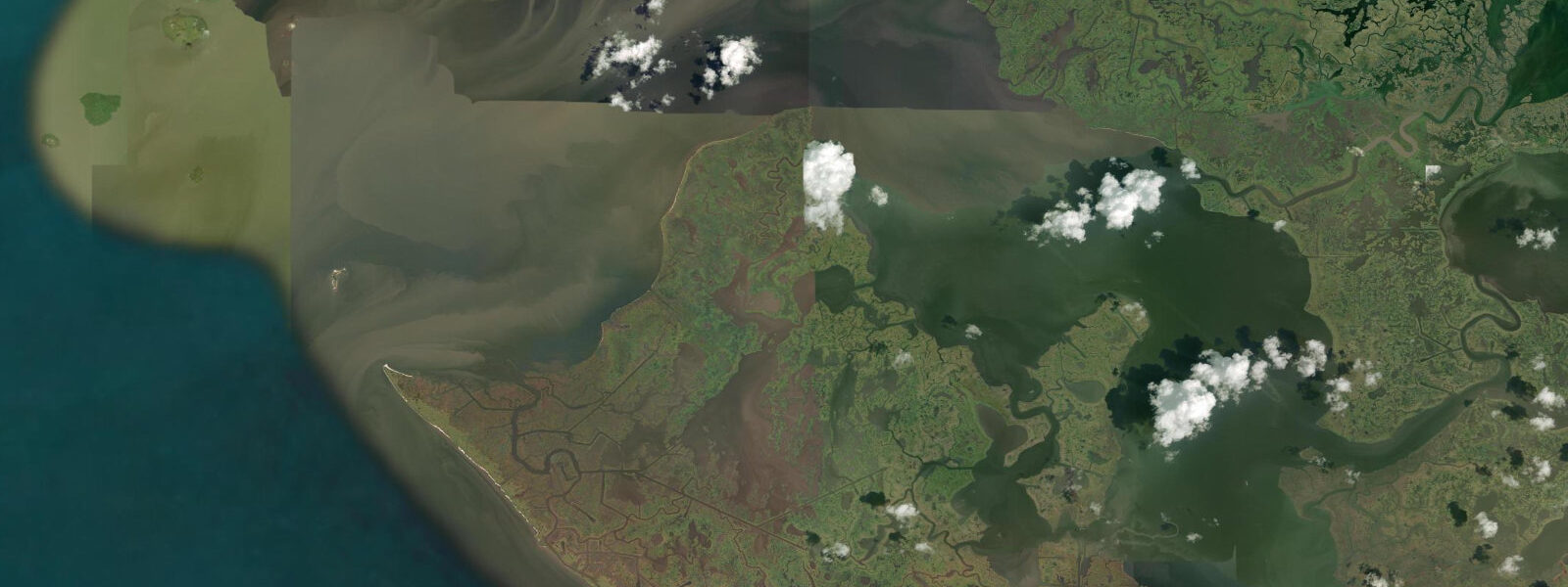 Satellite view of the coast near Turn Point
