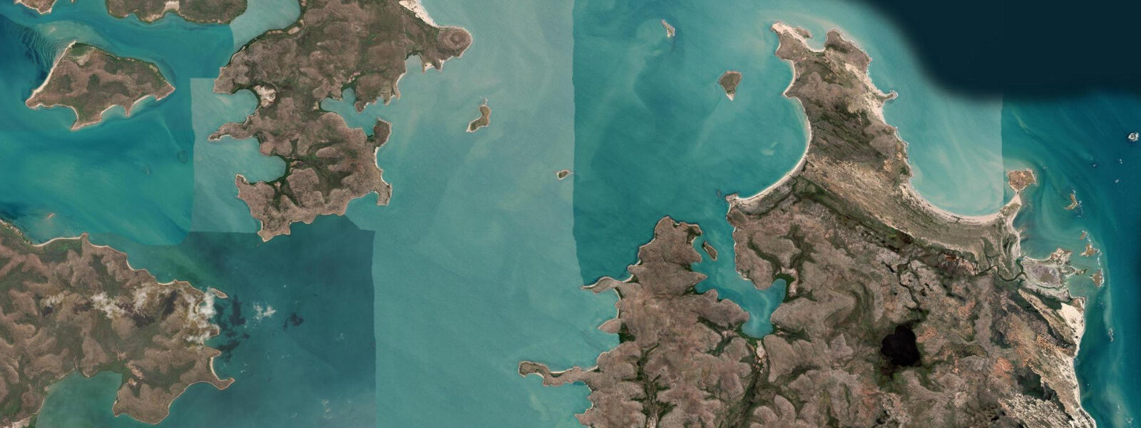 Satellite view of the coast near Turtle Islet