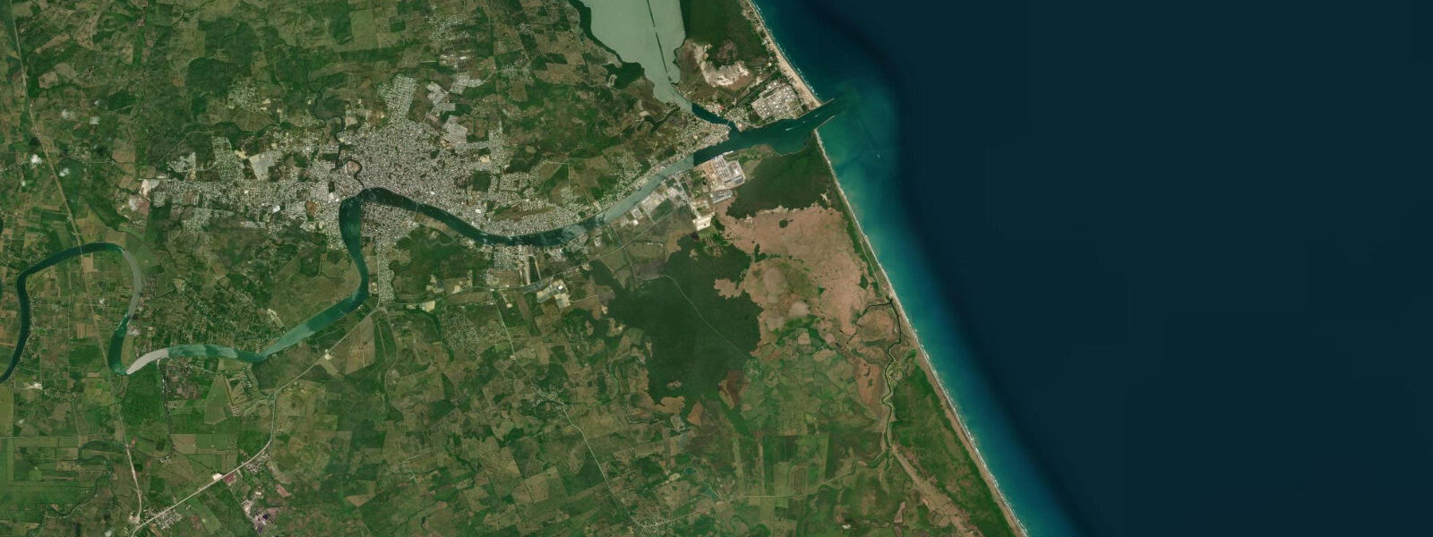 Satellite view of the coast near Tuxpan, Veracruz