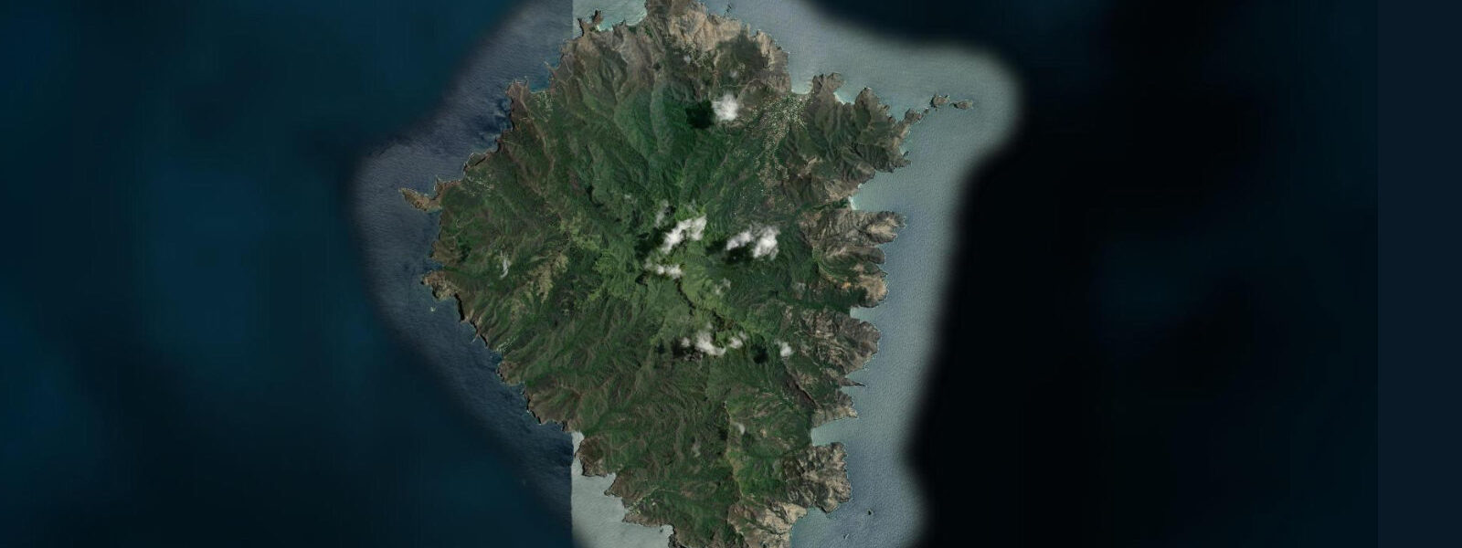 Satellite view of the coast near Ua Pou