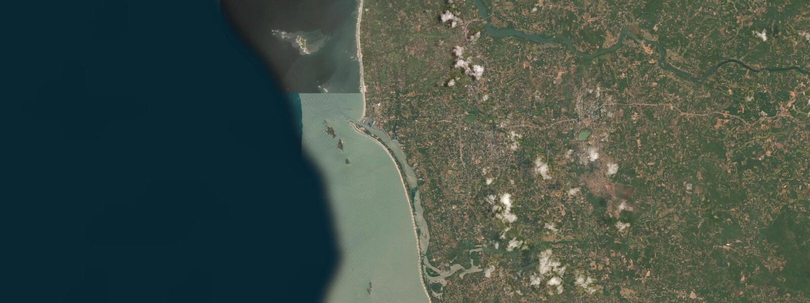 Satellite view of the coast near Udupi, Karnataka