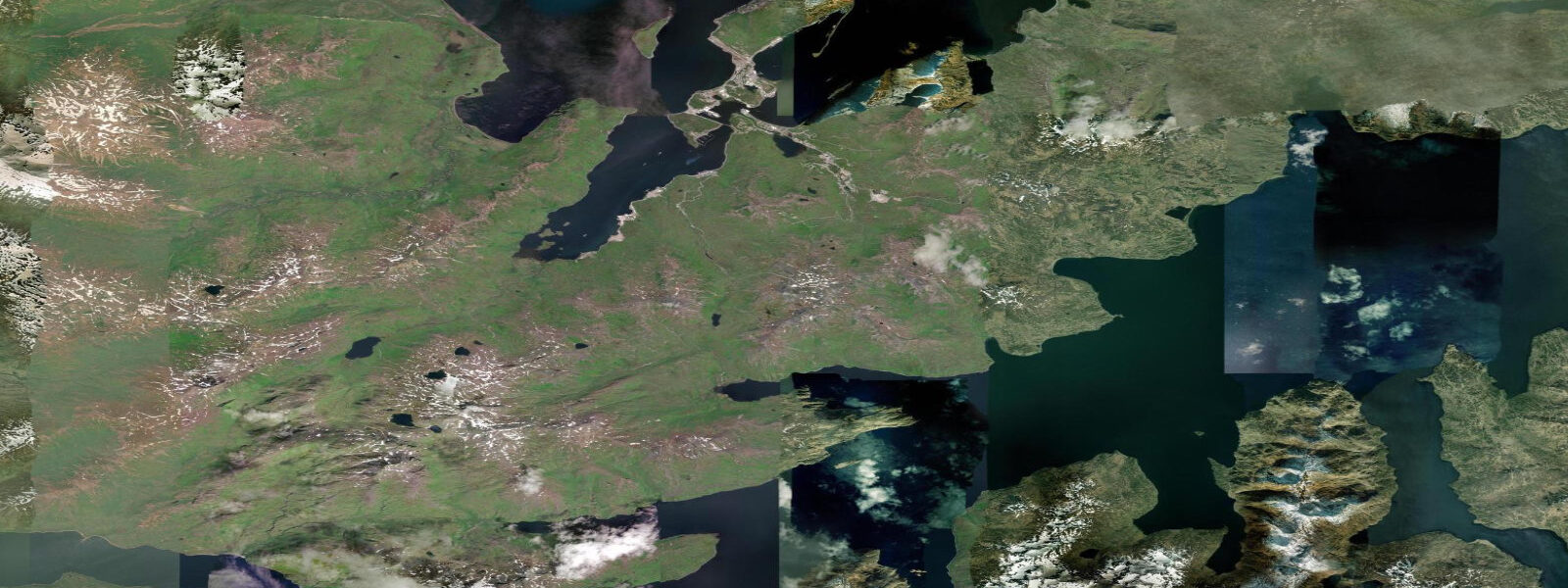 Satellite view of the coast near Unalaska