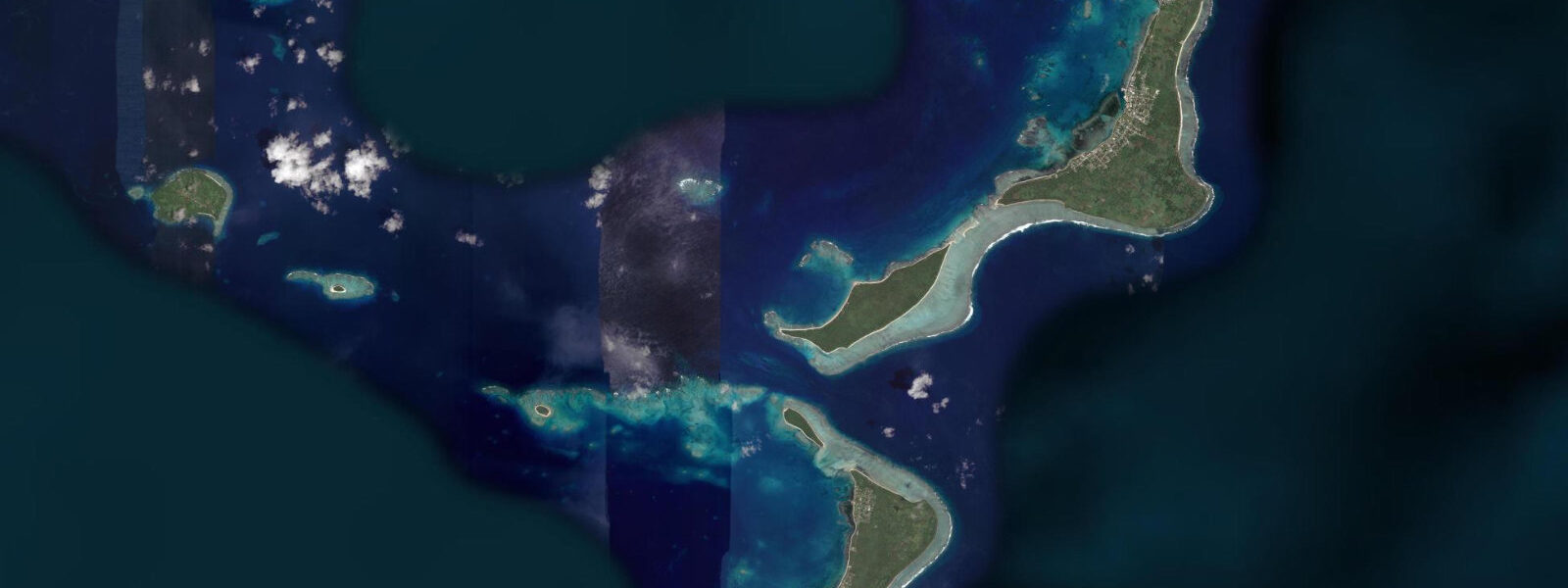 Satellite view of the coast near Uoleva Island, Ha'apai