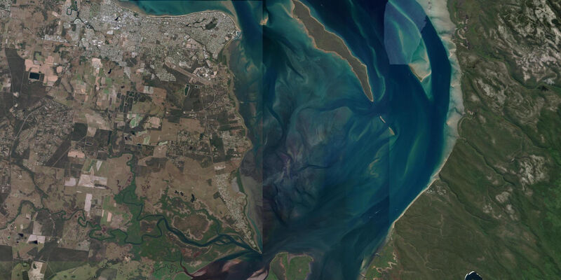 Satellite view of the coast near Urangan