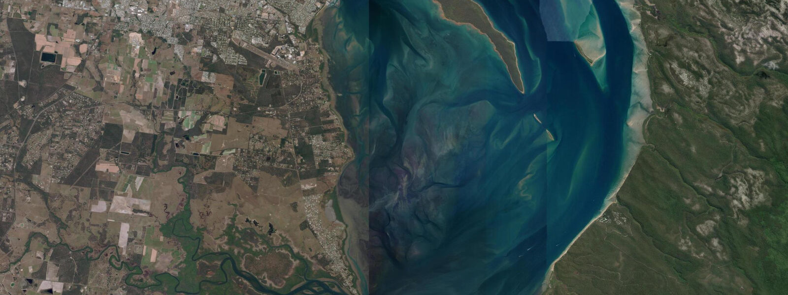 Satellite view of the coast near Urangan