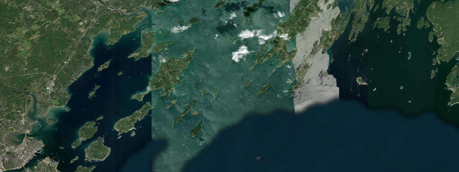 Satellite view of the coast near Vaill Island