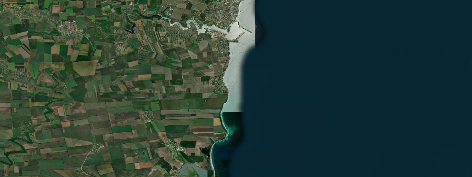 Satellite view of the coast near Vama Veche