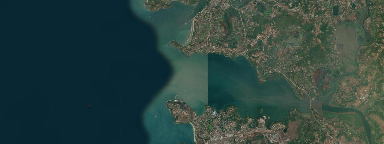 Satellite view of the coast near Vasco da Gama, Goa