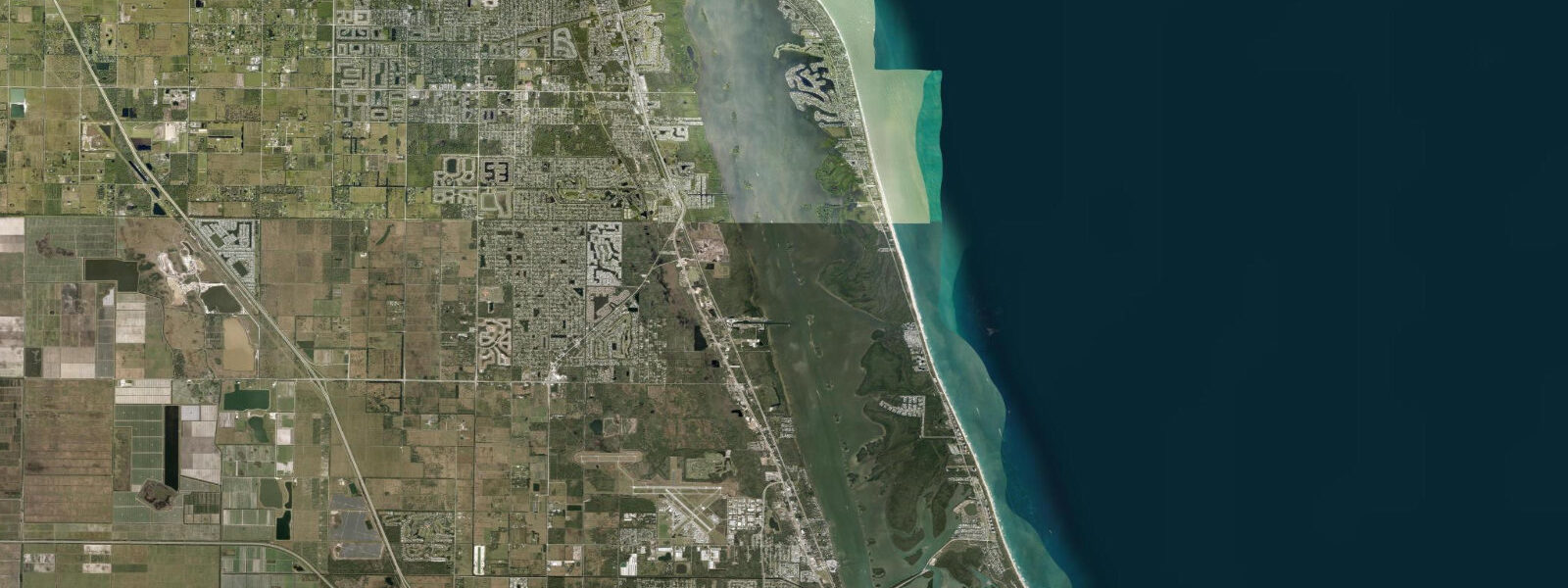 Satellite view of the coast near Vero Beach