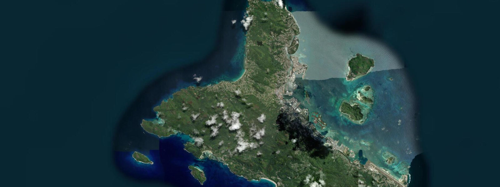 Satellite view of the coast near Victoria Harbour