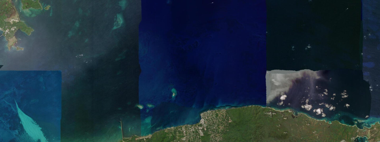 Satellite view of the coast near Vieques, Puerto Rico