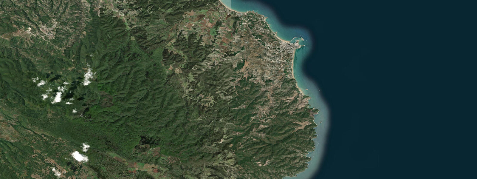 Satellite view of the coast near Vieste