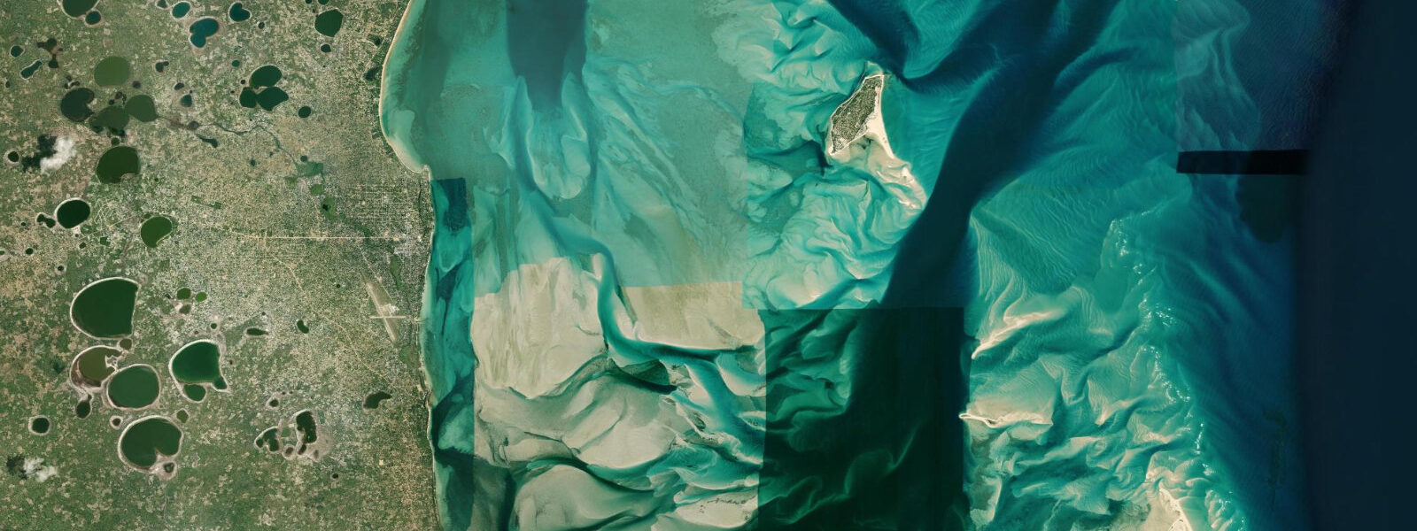 Satellite view of the coast near Vilankulo