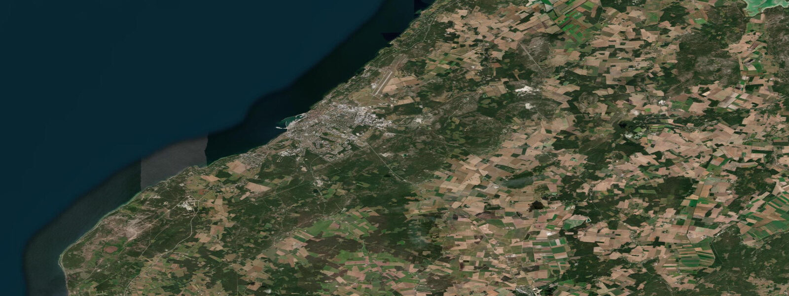 Satellite view of the coast near Visby