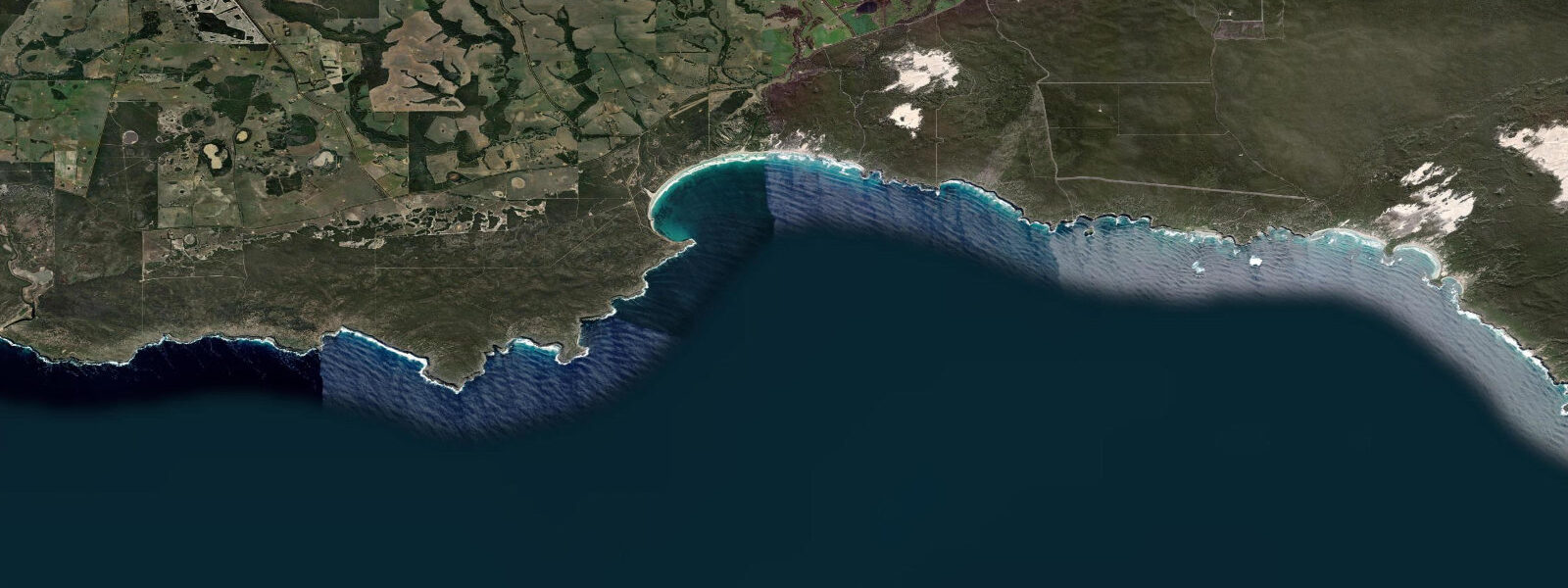Satellite view of the coast near Vivonne Bay