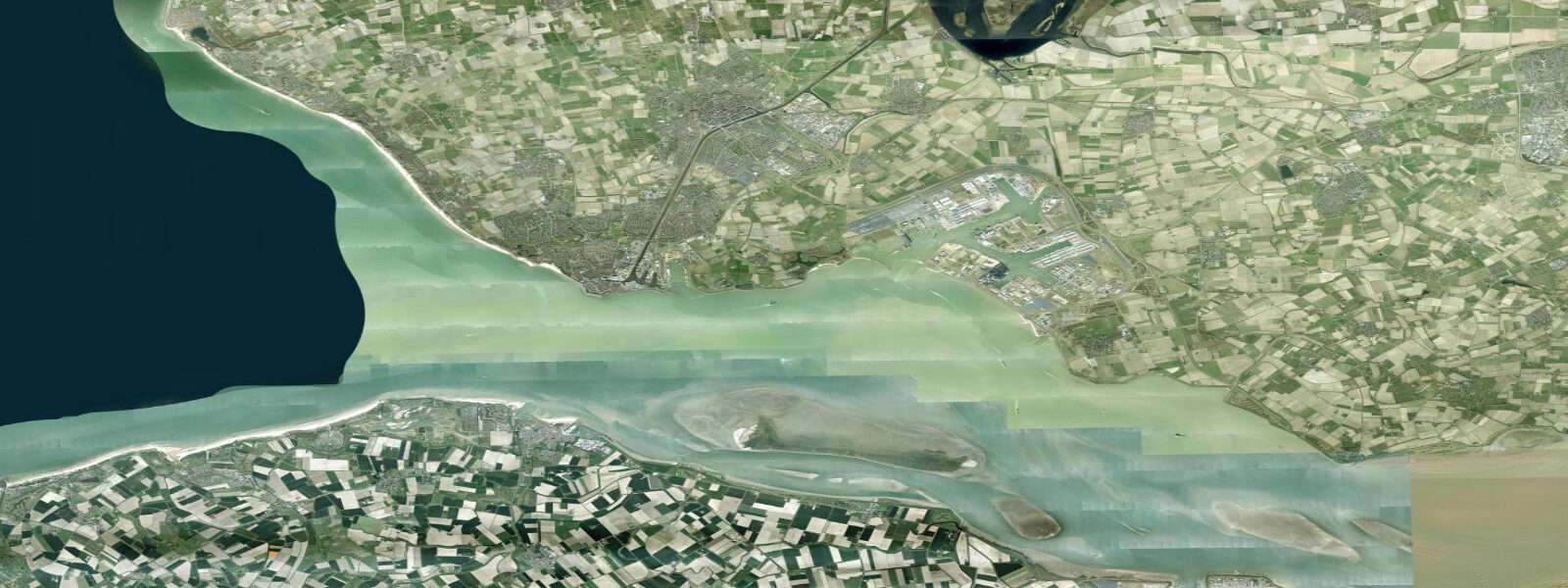 Satellite view of the coast near Vlissingen