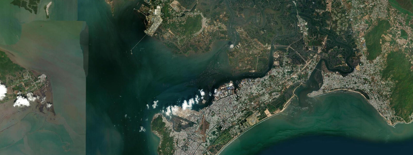 Satellite view of the coast near Vung Tau