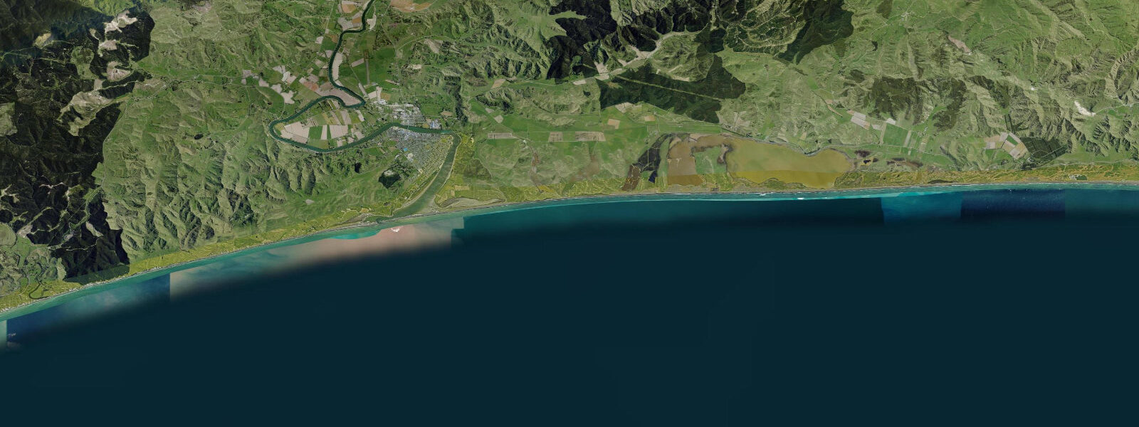 Satellite view of the coast near Wairoa