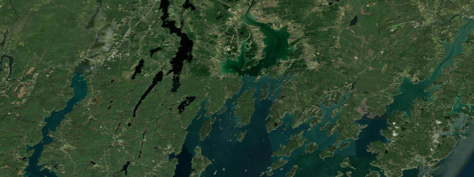 Satellite view of the coast near Waldoboro