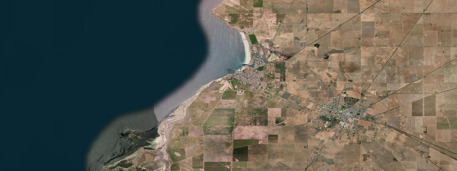Satellite view of the coast near Wallaroo