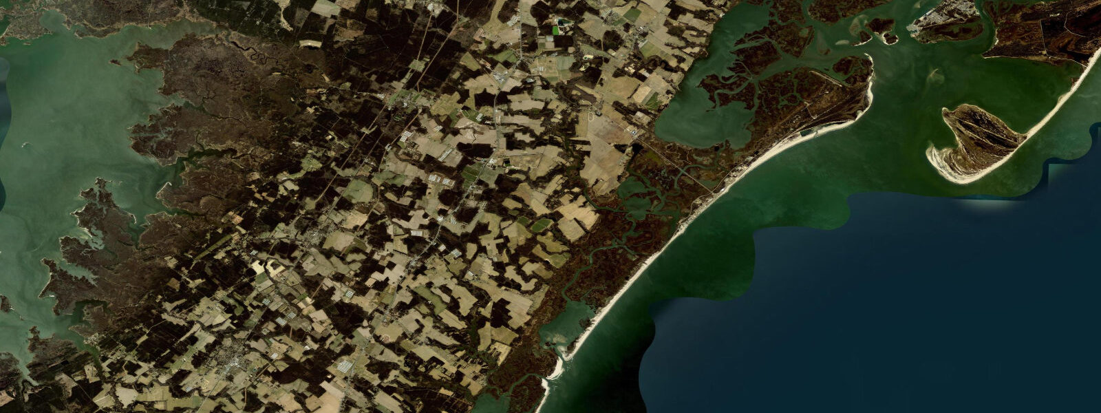 Satellite view of the coast near Wallops Island