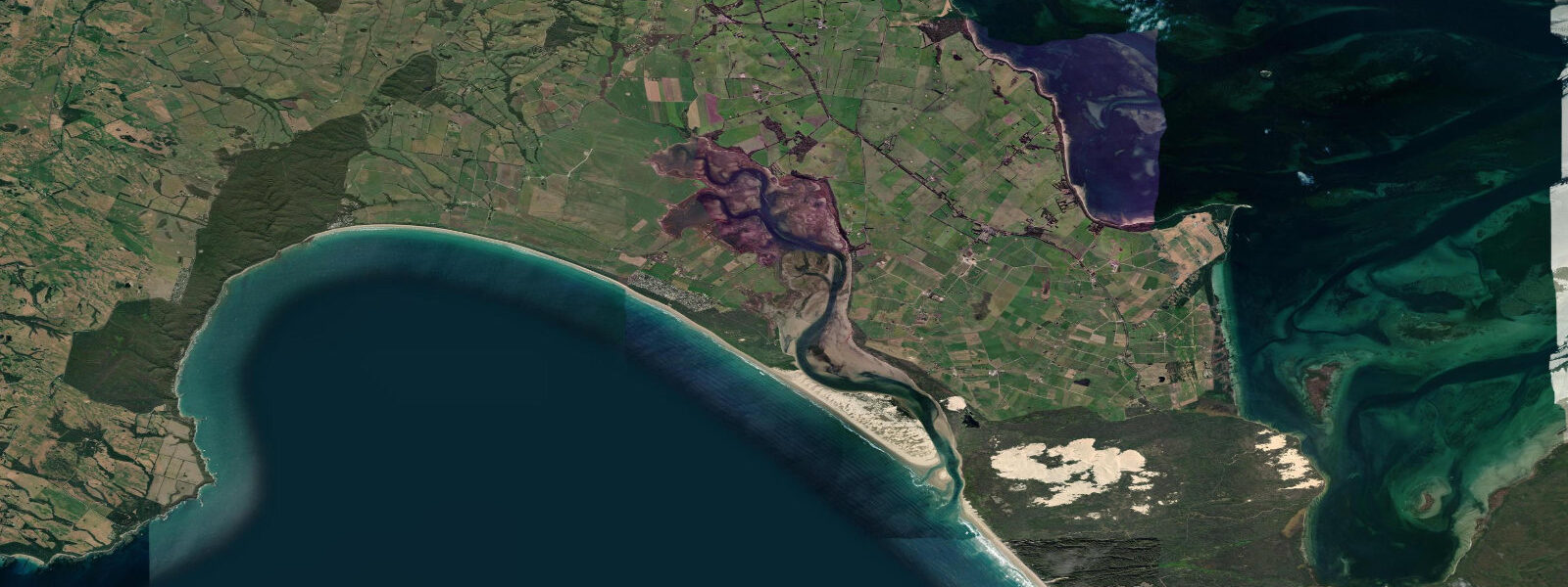 Satellite view of the coast near Waratah Bay