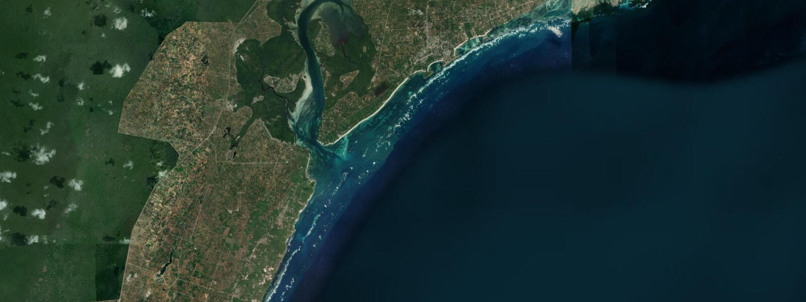 Satellite view of the coast near Watamu