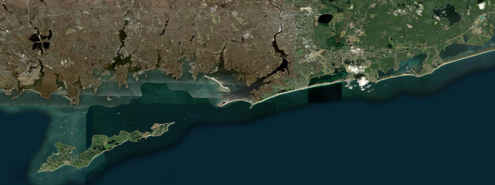 Satellite view of the coast near Watch Hill Point