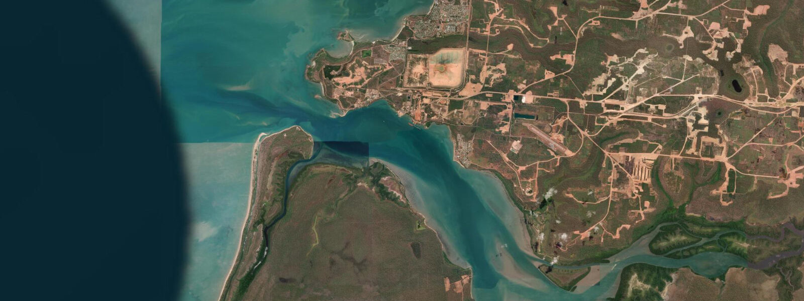 Satellite view of the coast near Weipa