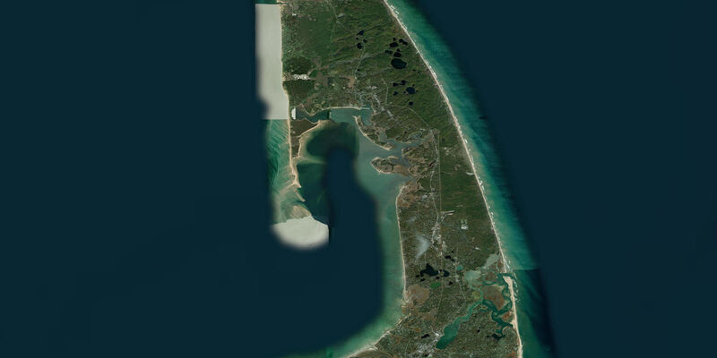 Satellite view of the coast near Wellfleet