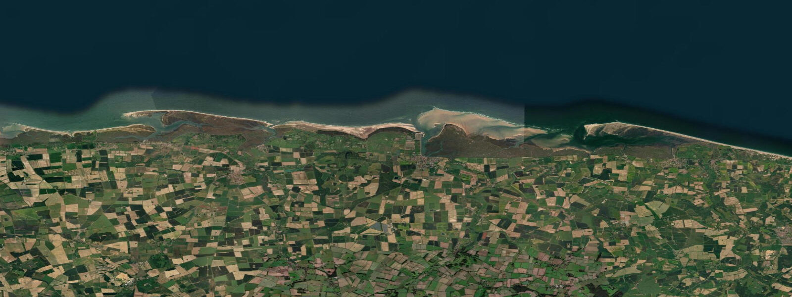 Satellite view of the coast near Wells-next-the-Sea