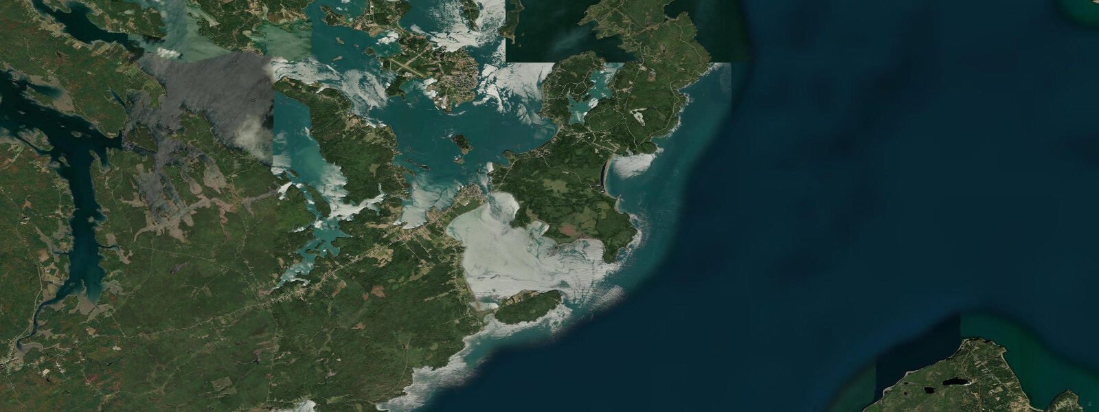 Satellite view of the coast near West Quoddy Head