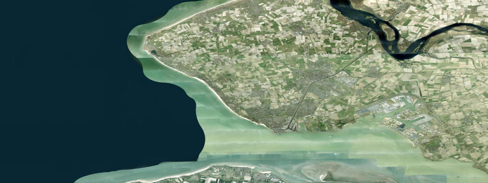 Satellite view of the coast near Westkapelle