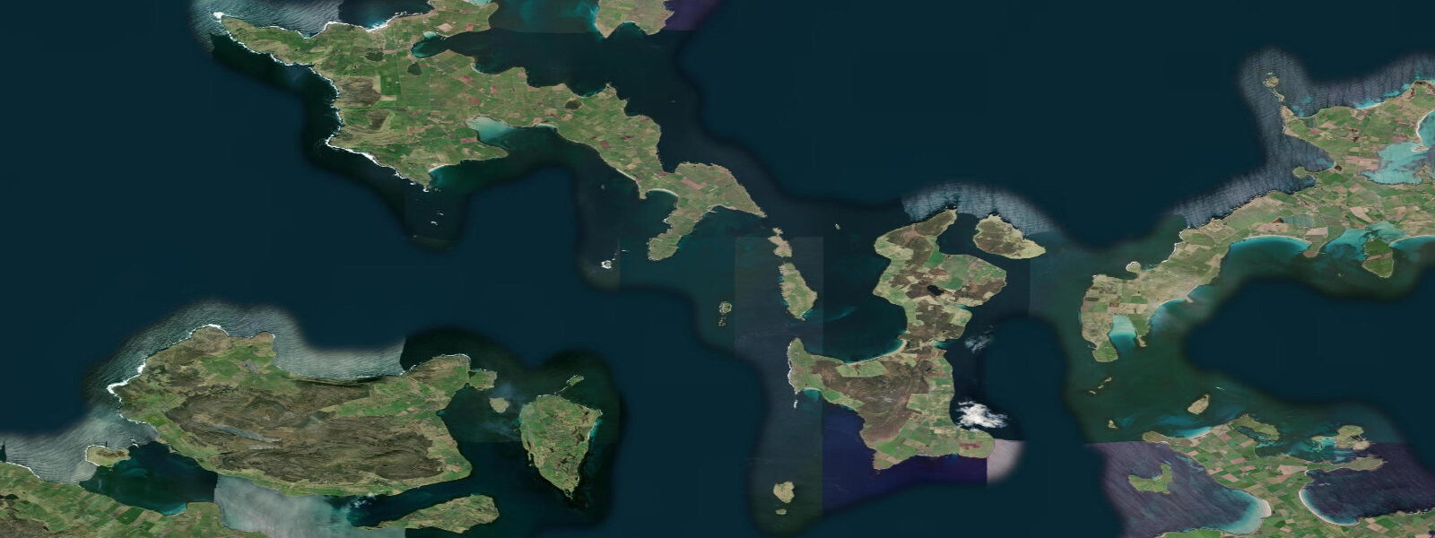 Satellite view of the coast near Westray