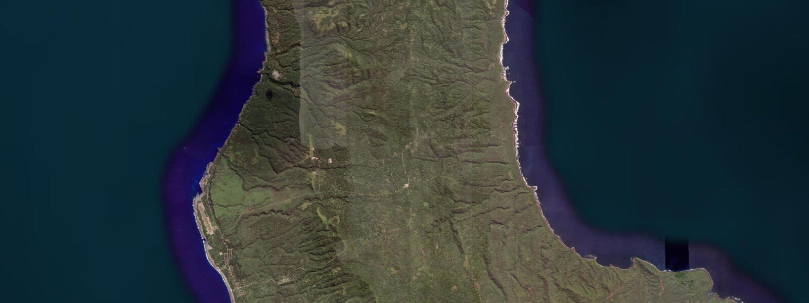Satellite view of the coast near White Grass, Western Tanna