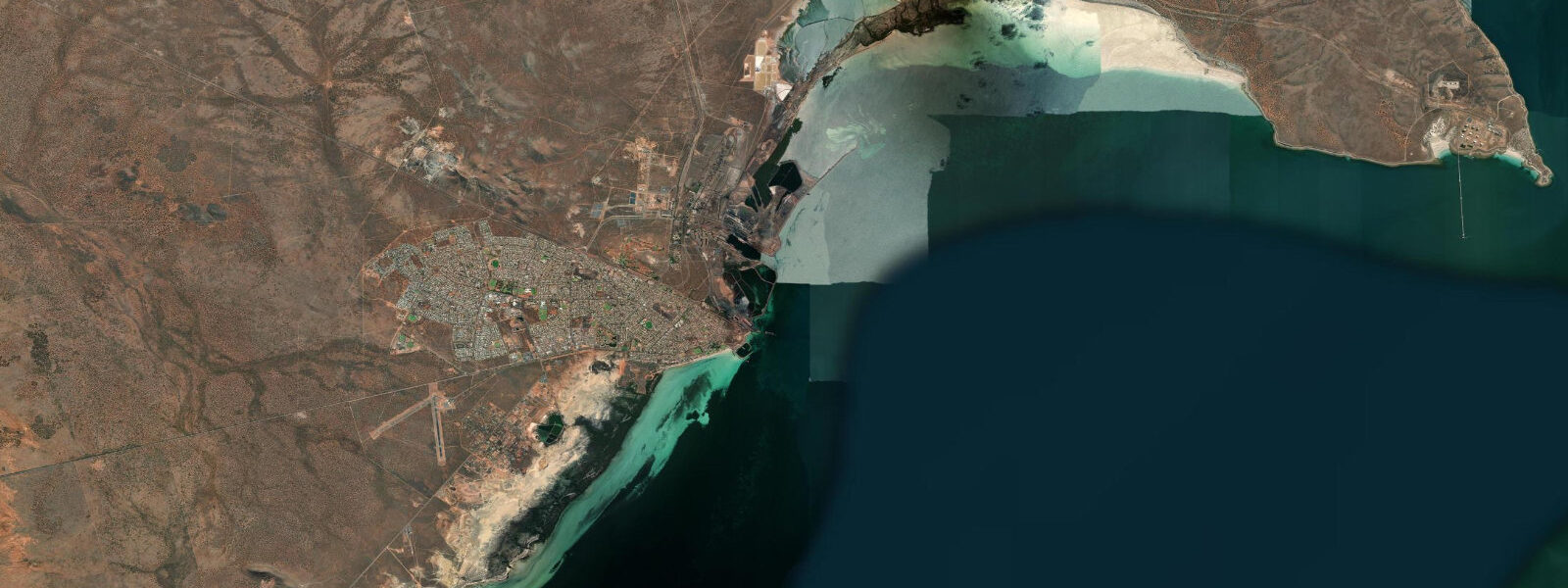 Satellite view of the coast near Whyalla