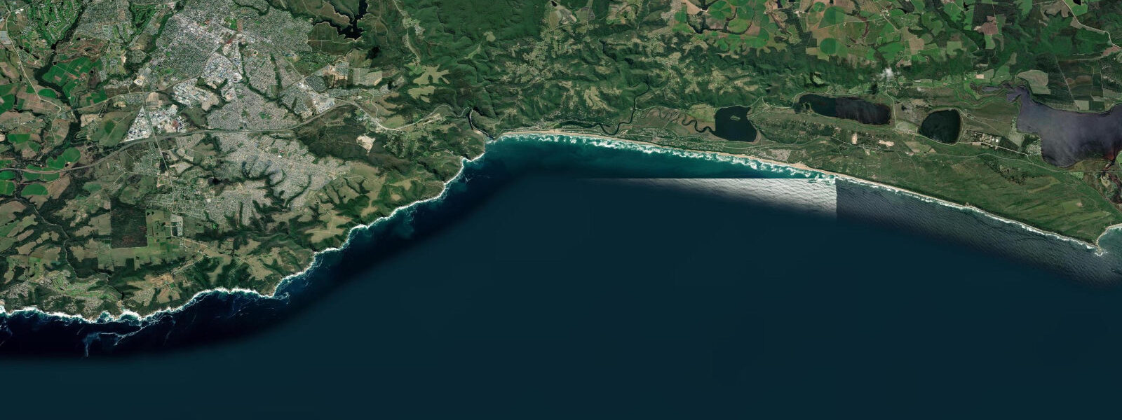 Satellite view of the coast near Wilderness