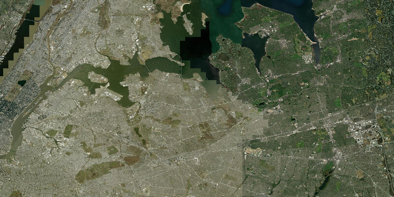 Satellite view of the coast near Willets Point