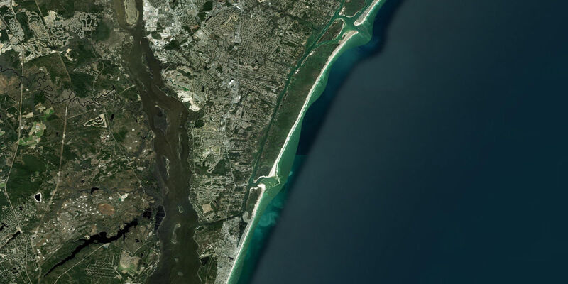 Satellite view of the coast near Wilmington Beach