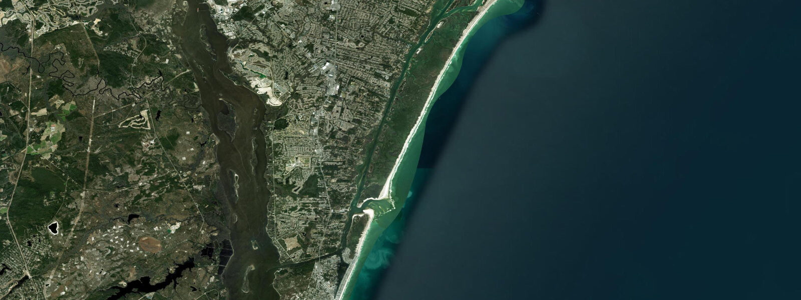 Satellite view of the coast near Wilmington Beach