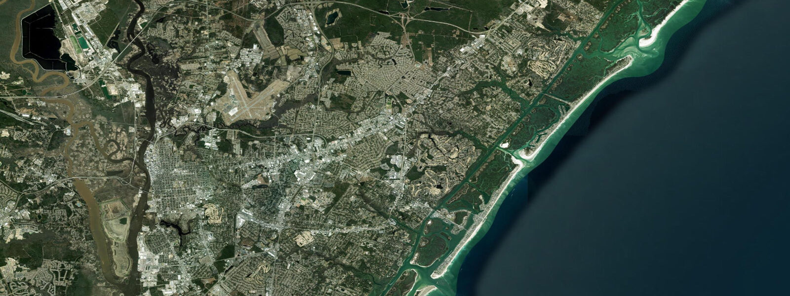 Satellite view of the coast near Wilmington