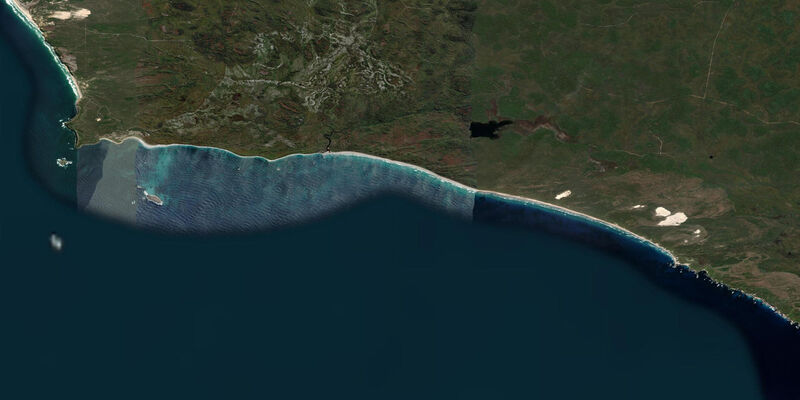 Satellite view of the coast near Windy Harbour