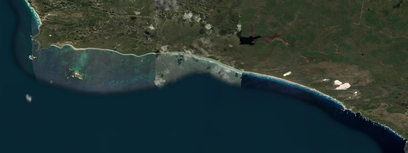 Satellite view of the coast near Windy Harbour