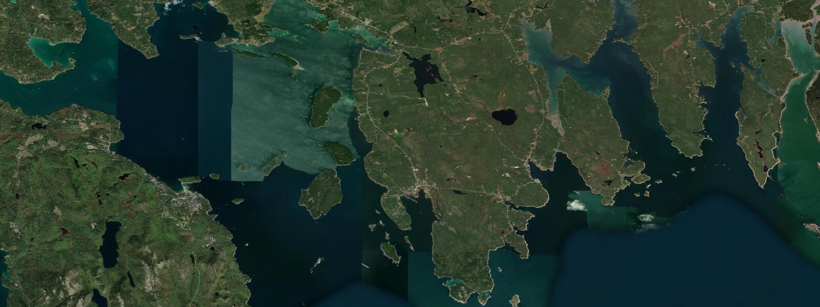 Satellite view of the coast near Winter Harbor