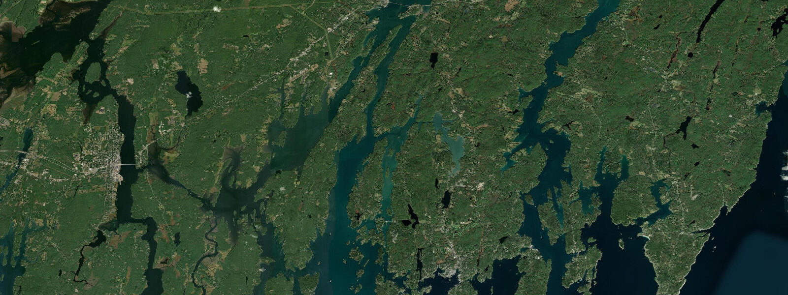 Satellite view of the coast near Wiscasset
