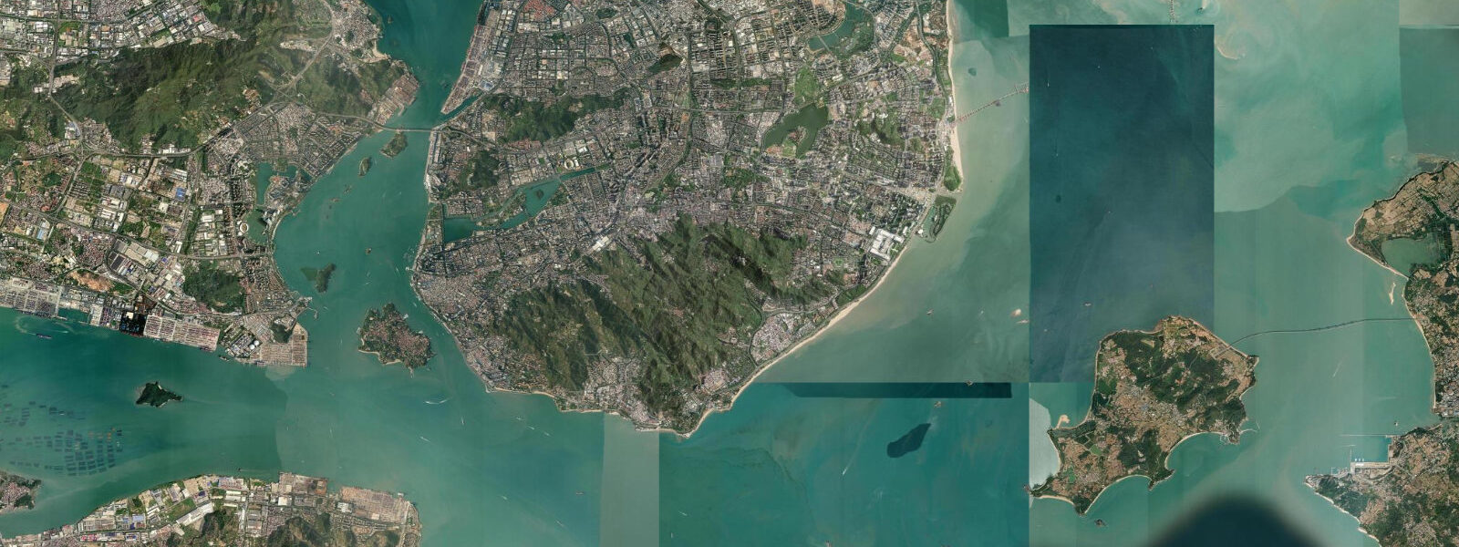 Satellite view of the coast near Xiamen